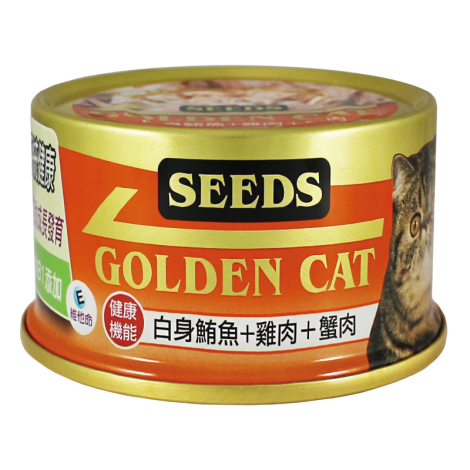 【喵爺】聖萊西 Seeds 黃金貓罐Golden cat 健康機能特級金貓罐 80g 貓咪罐頭 貓罐 金罐 小金罐-規格圖3