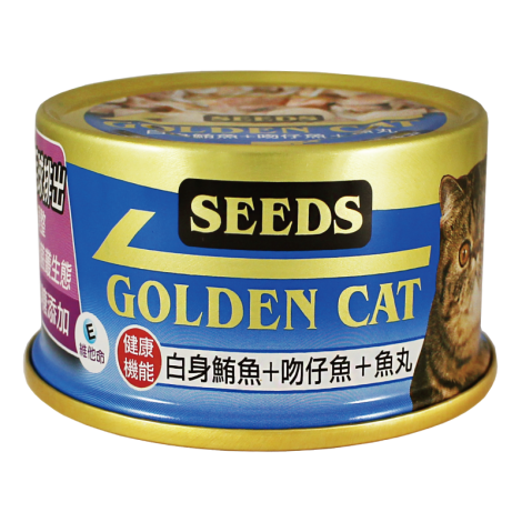 【喵爺】聖萊西 Seeds 黃金貓罐Golden cat 健康機能特級金貓罐 80g 貓咪罐頭 貓罐 金罐 小金罐-規格圖3