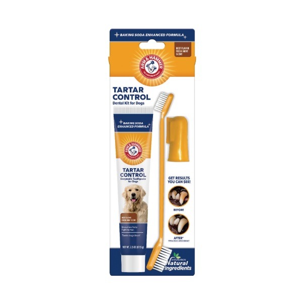 【喵爺】 鐵鎚牌 ARM&HAMMER -易齒趣 犬用3合1潔牙套組 訓練潔牙套組 寵物牙膏 狗狗牙膏 狗狗牙刷 牙膏-規格圖2