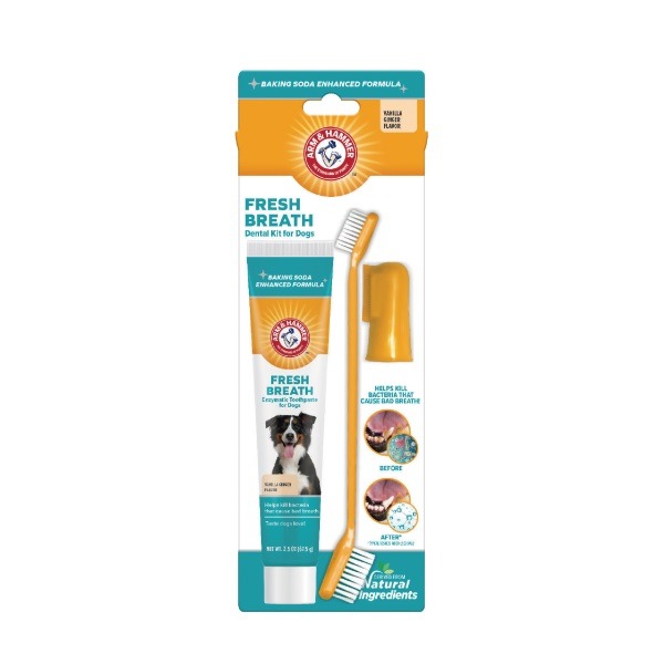 【喵爺】 鐵鎚牌 ARM&HAMMER -易齒趣 犬用3合1潔牙套組 訓練潔牙套組 寵物牙膏 狗狗牙膏 狗狗牙刷 牙膏-規格圖2