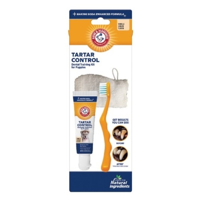 【喵爺】 鐵鎚牌 ARM&HAMMER -易齒趣 犬用3合1潔牙套組 訓練潔牙套組 寵物牙膏 狗狗牙膏 狗狗牙刷 牙膏-規格圖2