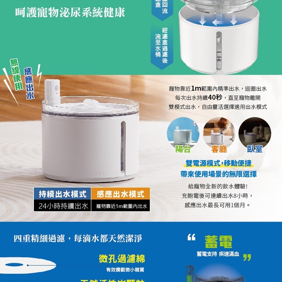 【喵爺】 DOGNESS 多尼斯 2.0智能感應無線飲水機/2.2L 寵物飲水機 貓咪飲水機 狗狗飲水機 自動斷電飲水機-細節圖5