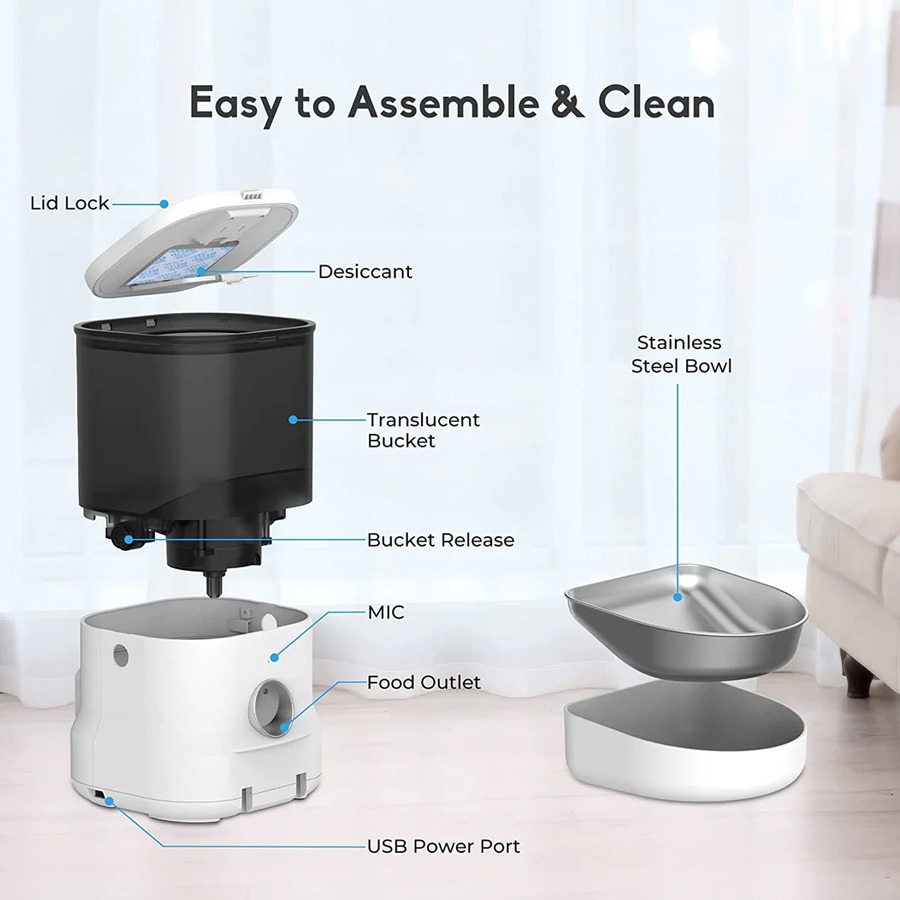 【喵爺】 DOGNESS 多尼斯 魔方按鍵版餵食器/4L 可設定6餐 寵物自動餵食器 狗狗自動餵食器 貓咪自動餵食器-細節圖7