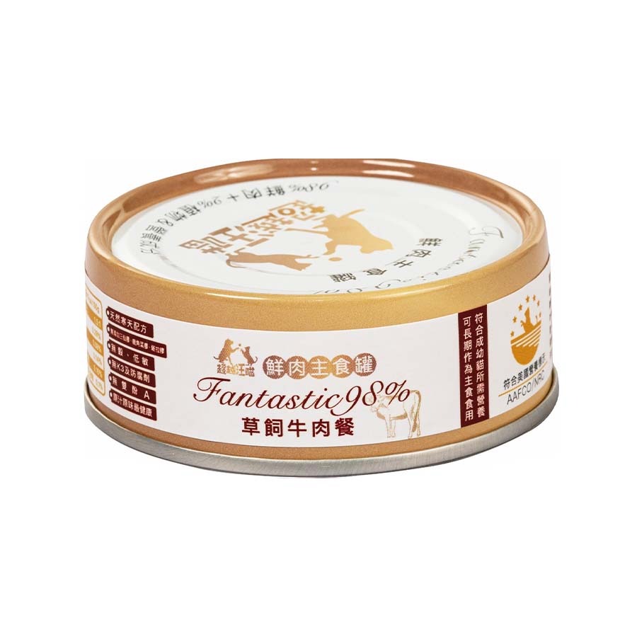 【喵爺】超越汪喵 FANTASTIC 98% 貓用鮮肉主食罐/80g貓咪主食罐 貓主食罐 貓罐 貓咪罐 貓咪罐頭-規格圖6