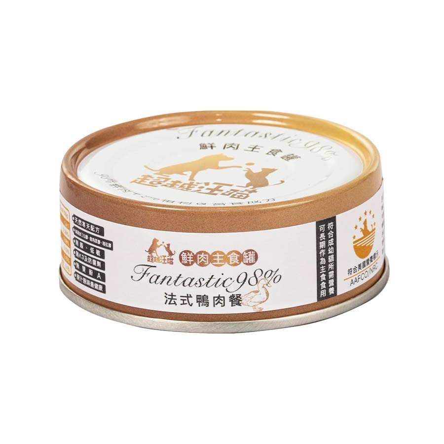 【喵爺】超越汪喵 FANTASTIC 98% 貓用鮮肉主食罐/80g貓咪主食罐 貓主食罐 貓罐 貓咪罐 貓咪罐頭-規格圖6