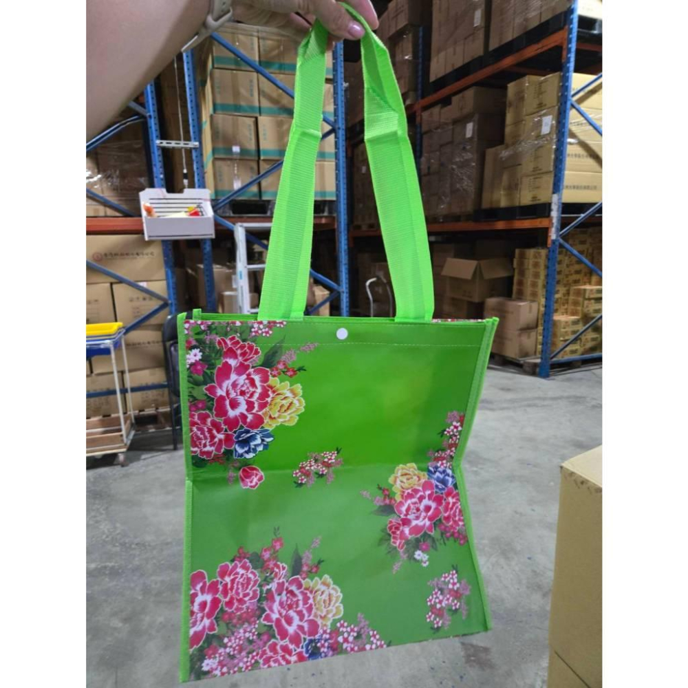 現貨❤️快速出貨⏰ 防水購物袋 牡丹花 折疊手提袋 可收納環保袋 大容量 購物收納袋-細節圖2