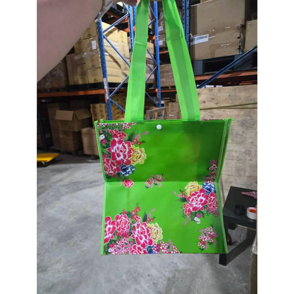 現貨❤️快速出貨⏰ 防水購物袋 牡丹花 折疊手提袋 可收納環保袋 大容量 購物收納袋-細節圖3