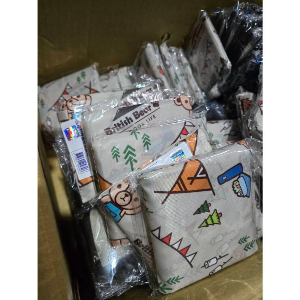 現貨❤️快速出貨⏰ British Bear 英國熊 背心折疊環保袋 可重複使用 購物袋 大容量 收納方便-細節圖2