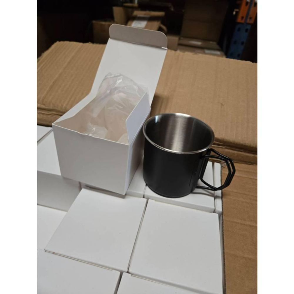 現貨❤️快速出貨⏰ 戶外 露營 不鏽鋼杯 折疊手柄 黑色 華泰 輕量 耐用 350ml 咖啡杯 水杯 馬克杯 行動杯-細節圖2