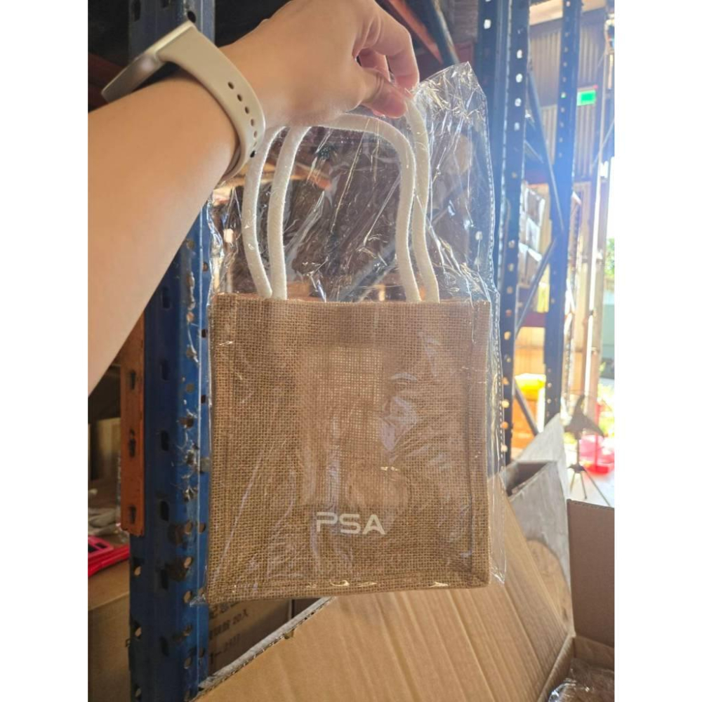 現貨❤️快速出貨⏰ PSA 黃麻購物袋 小提袋 無印風 手提袋 束口袋 環保袋 禮物袋 便攜袋-細節圖6