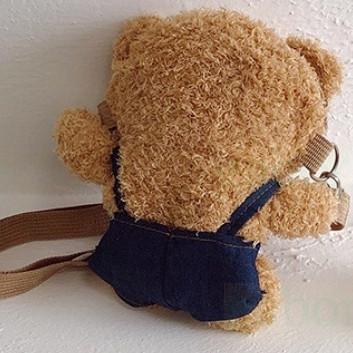 數量多 24小時內寄出)兒童包 小熊 熊熊 拉鏈包 側背包 斜跨包 包包 毛絨 單肩包 零錢包 百搭 穿搭 手拿包 小熊-細節圖2