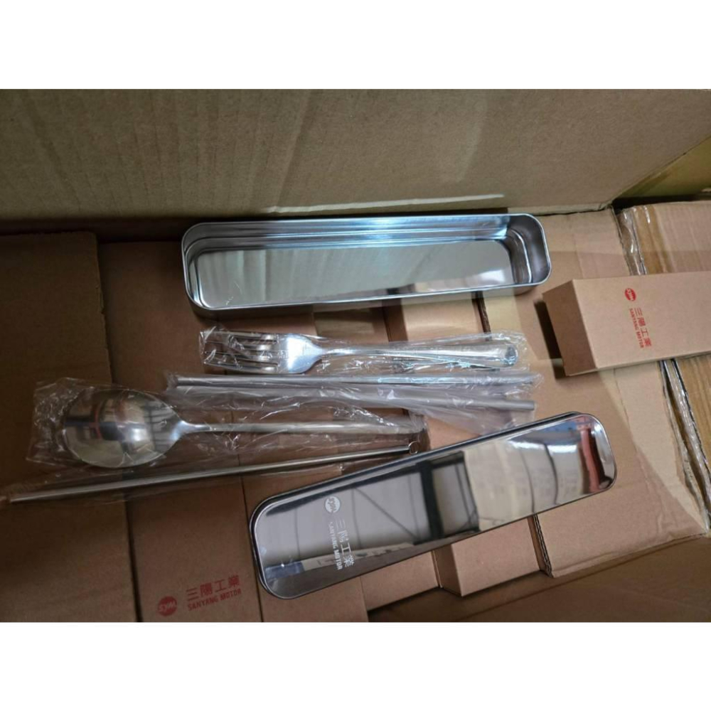 現貨❤️快速出貨⏰ 三陽工業 304不銹鋼餐具組 經典環保 餐具套裝 筷子 湯匙 叉子 吸管 收納袋-細節圖5