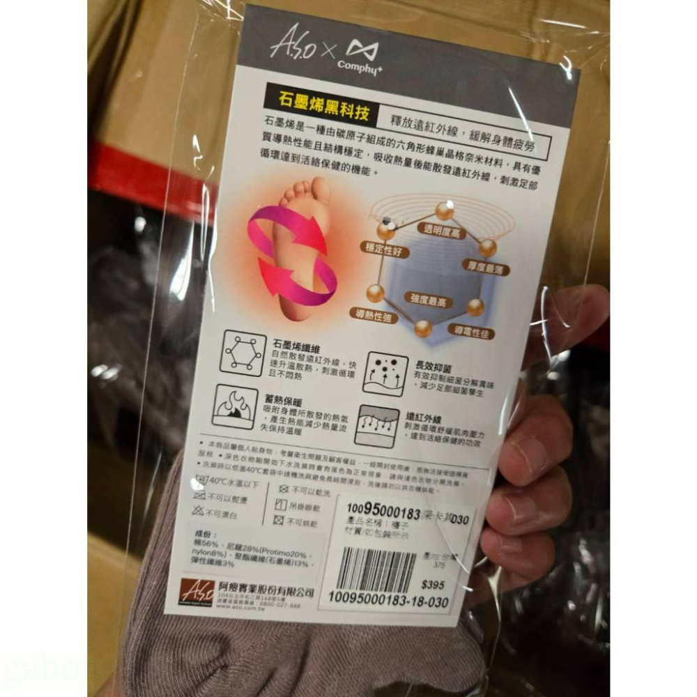 現貨❤️快速出貨⏰阿瘦 A.S.O石墨烯系列-輕薄透氣船形襪 透氣-細節圖5