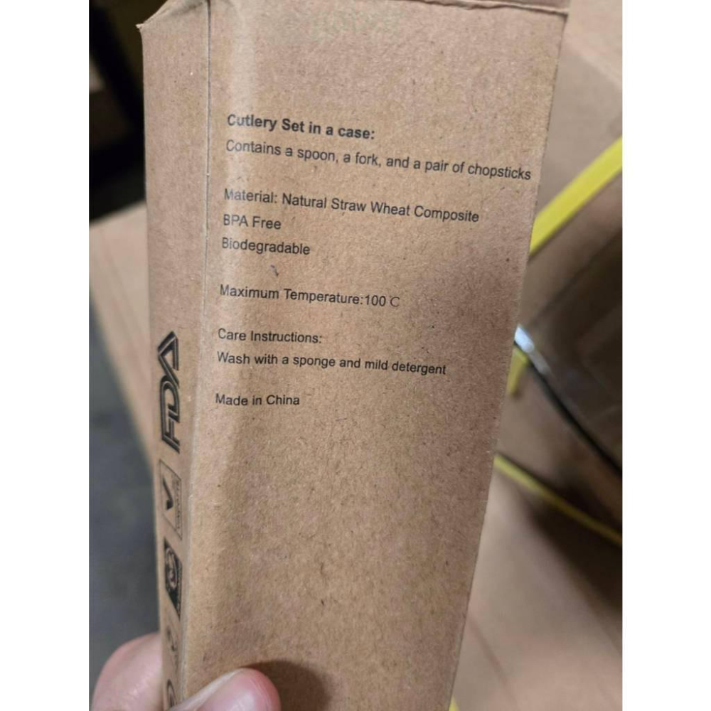 現貨❤️快速出貨⏰ (顏色隨機)環保小麥梗餐具組 環保餐具三件組 出國旅行露營野餐使用 小麥秸桿材質 (附收納盒）-細節圖4