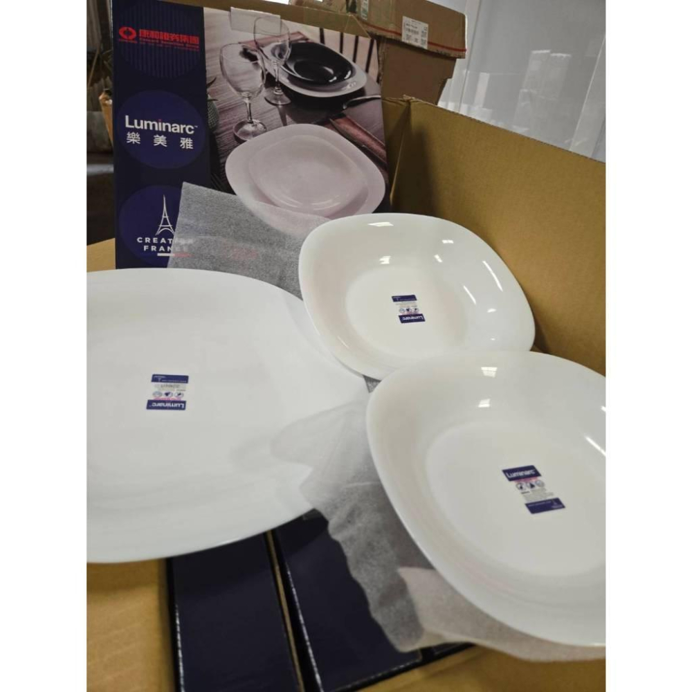 現貨❤️快速出貨⏰Luminarc 樂美雅 餐盤 卡潤方形強化餐盤三入組 深盤 盤子 康和證-細節圖3
