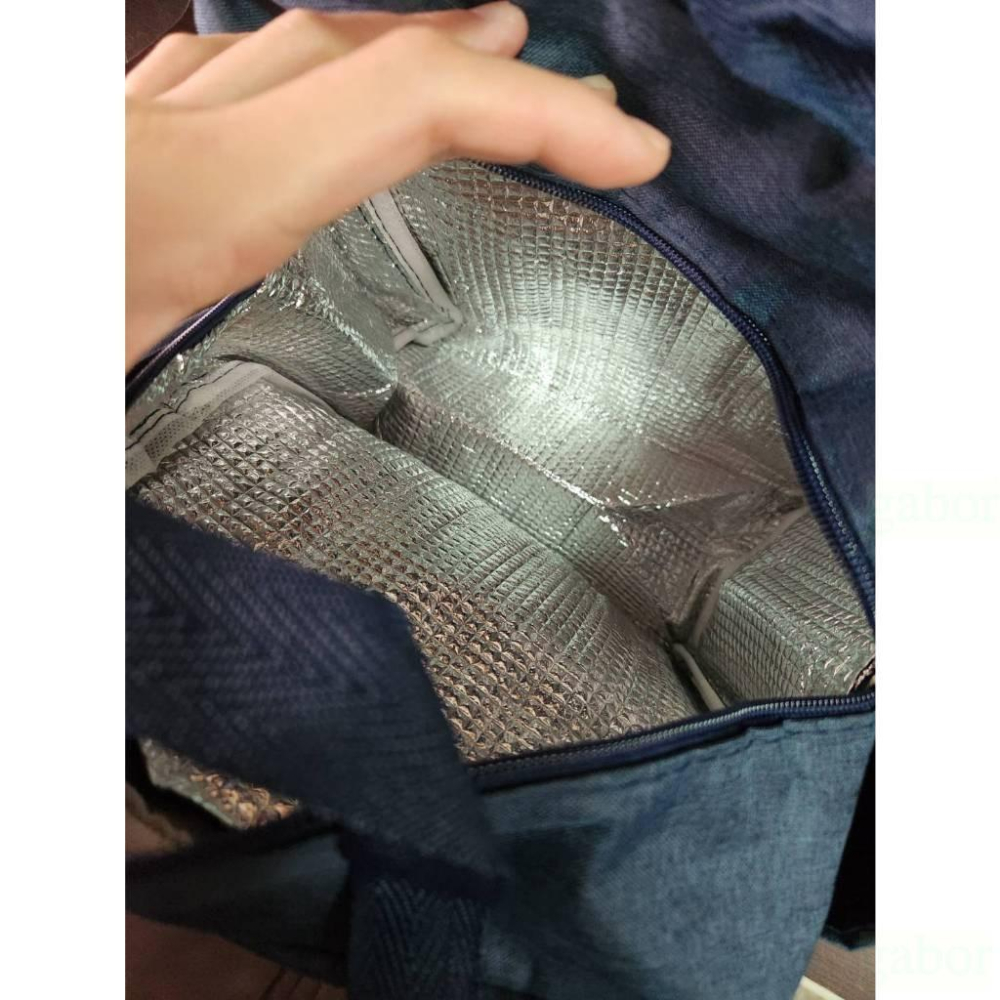 大容量 雙口袋便當雙層保溫袋 保溫便當袋 保溫餐袋 保溫袋 提袋 學生餐袋 飯袋-細節圖4