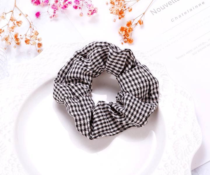 格紋大腸髮圈-細節圖3