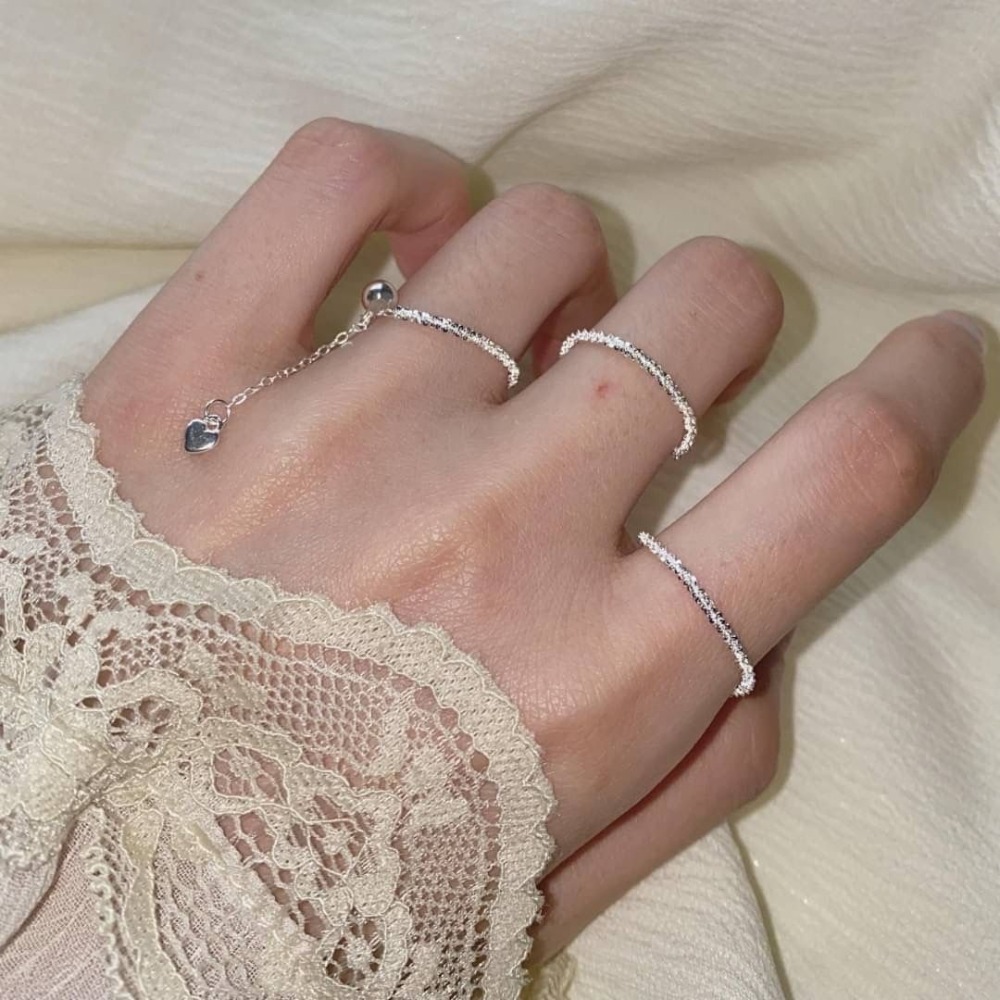 〈925銀〉抽拉滿天星指環戒指-細節圖2