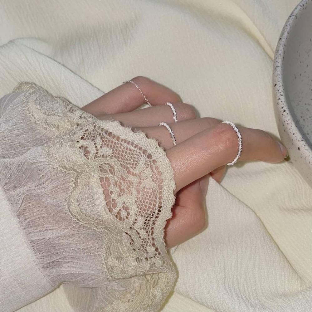 〈925銀〉抽拉滿天星指環戒指-細節圖3