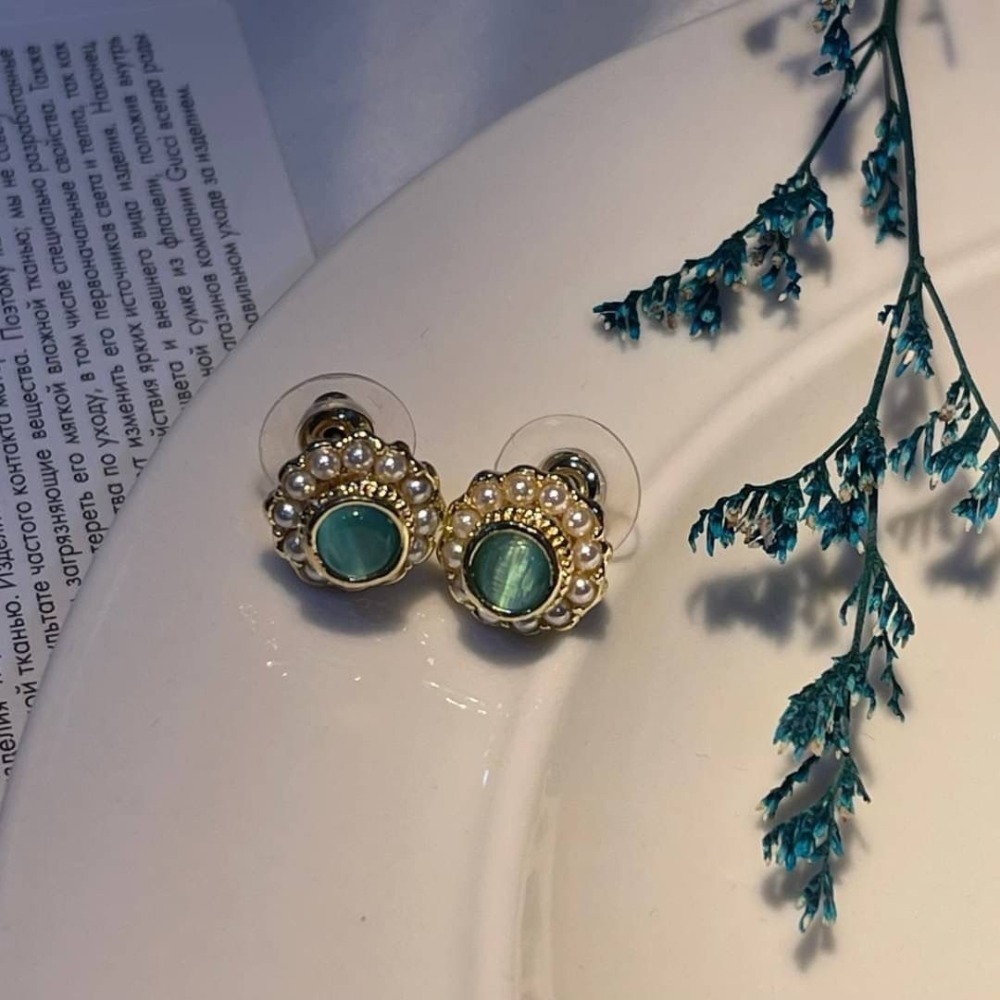 巴洛克復古珍珠花朵耳環-細節圖2