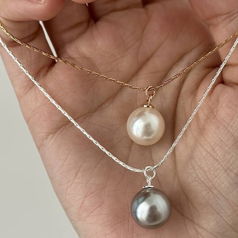 韓國復古珍珠吊墜氣質項鍊-細節圖3