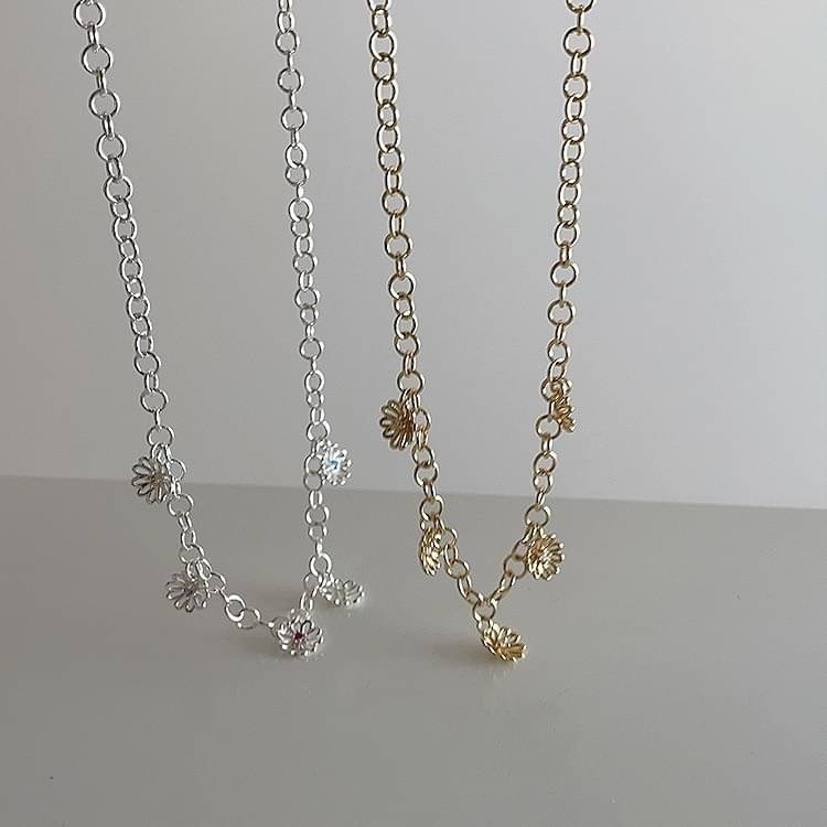 韓國鏤空浮雕花朵項鍊-細節圖2