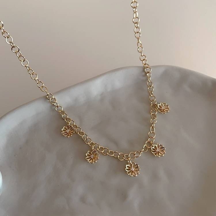 韓國鏤空浮雕花朵項鍊-細節圖3