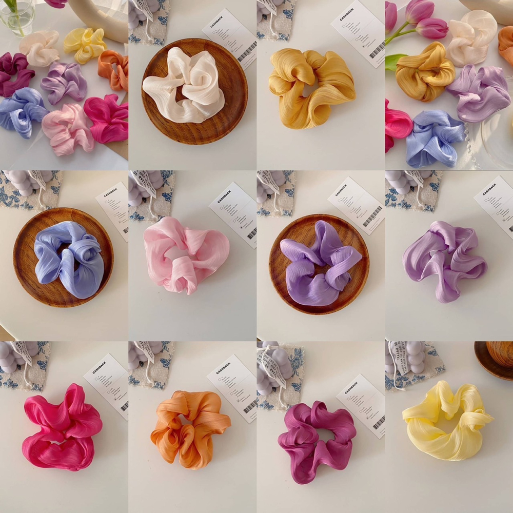 少女奶絲光緞面大腸髮圈-細節圖3