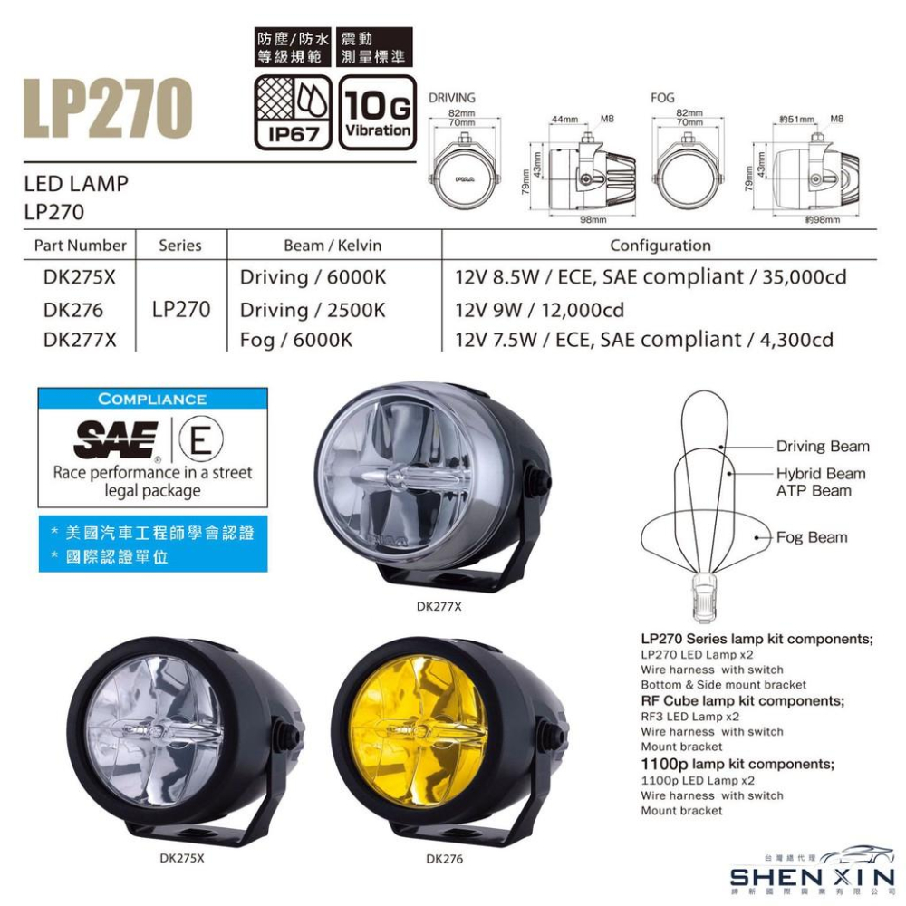 PIAA LP270 白光 黃光 聚光燈 霧燈 越野輔助燈 探照燈 越野燈 越野射燈  機車燈 汽車燈 哈家人-細節圖3