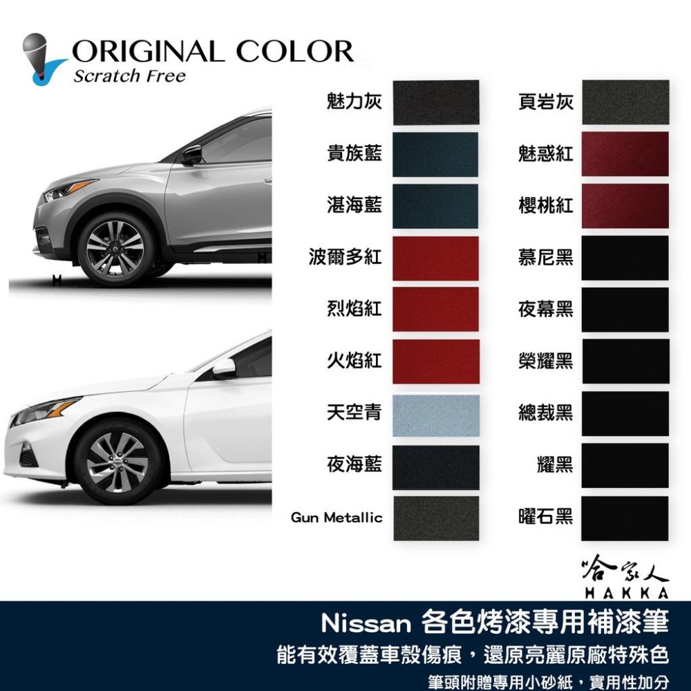 原色 NISSAN 專用補漆筆 點漆筆 附砂紙 裕隆 SENTRA X-TRAIL 皇家藍 紳士灰 尊爵白 KICKS-細節圖2
