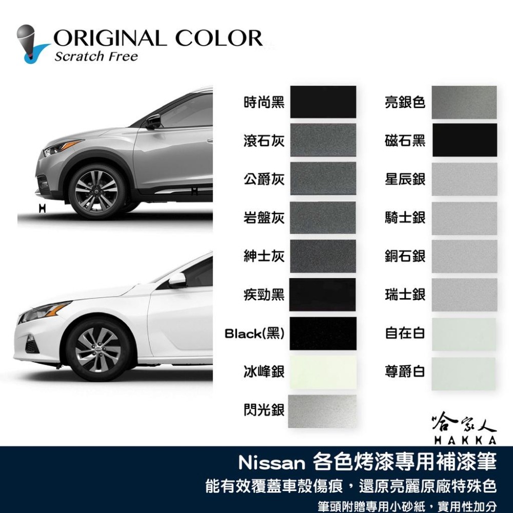 原色 NISSAN 專用補漆筆 點漆筆 附砂紙 裕隆 SENTRA X-TRAIL 皇家藍 紳士灰 尊爵白 KICKS-細節圖3