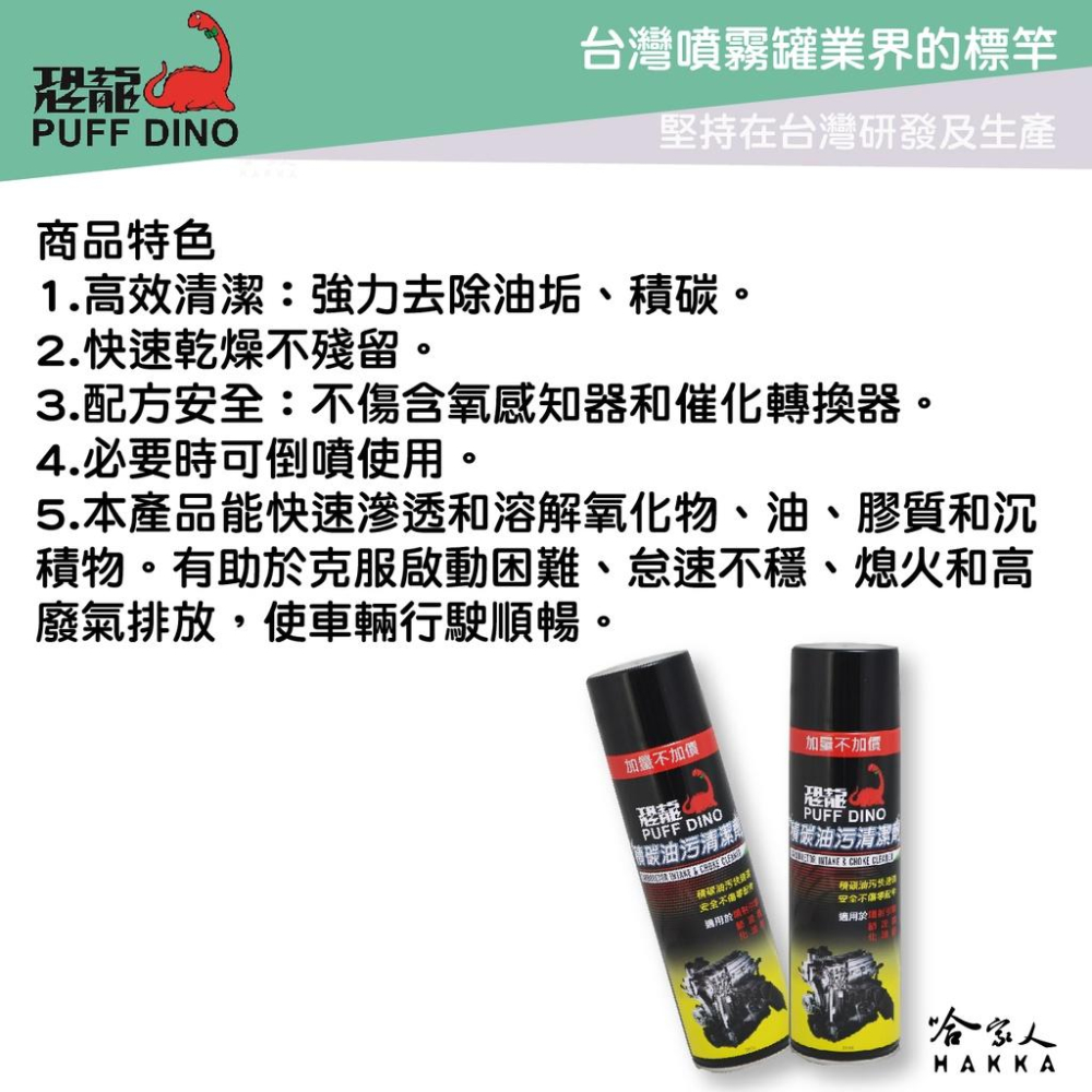 恐龍 積碳油污清潔劑 附發票 600ml 可倒噴 化油器清潔劑 油污清潔 化清劑 節流閥清潔 引擎清洗 哈家人-細節圖2