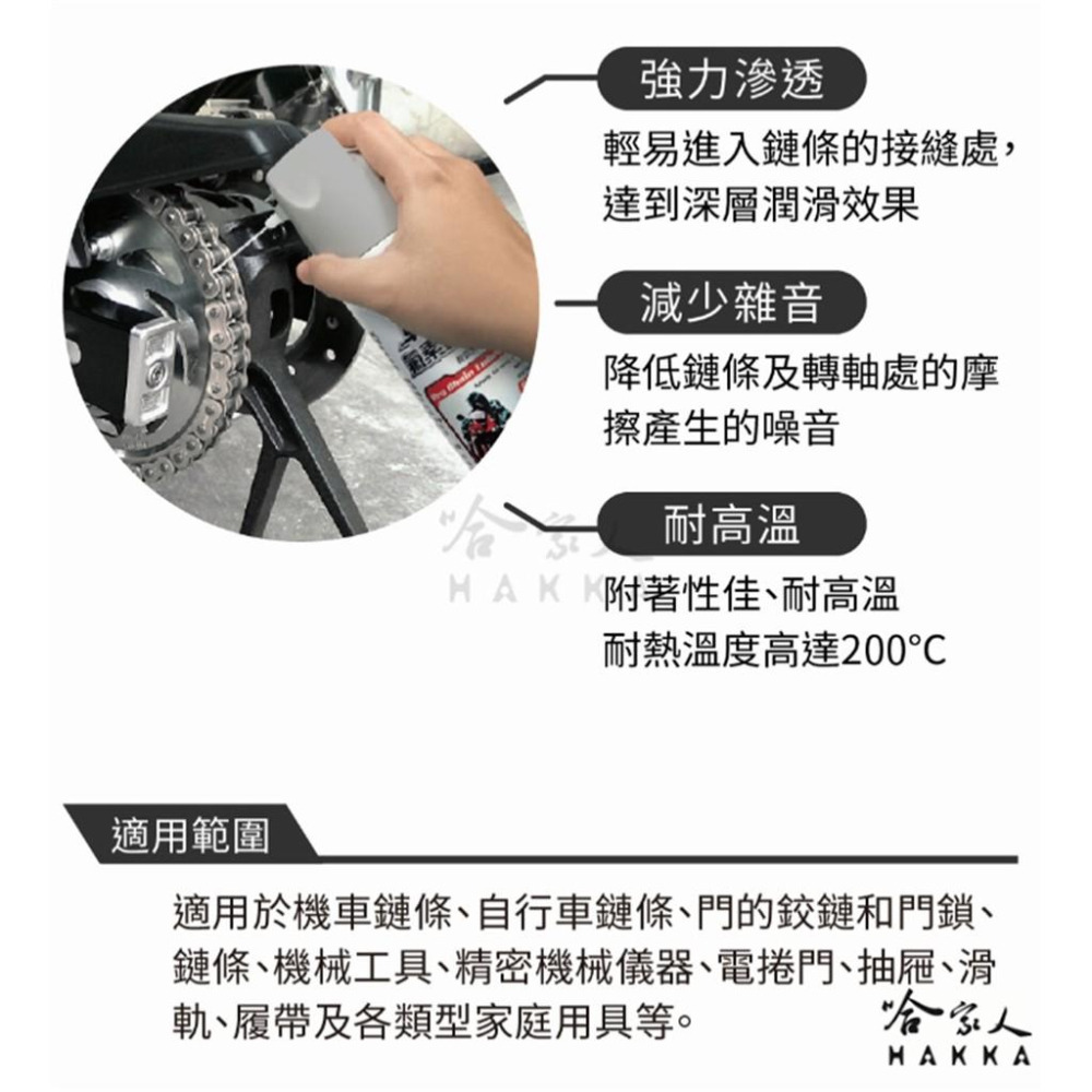 黑珍珠 乾式氟素鏈條油 乾式鍊條油 鍊條油 重機鏈條油 適用於 鏈條版 gogoro ai-1 viva 附發票 哈家人-細節圖5