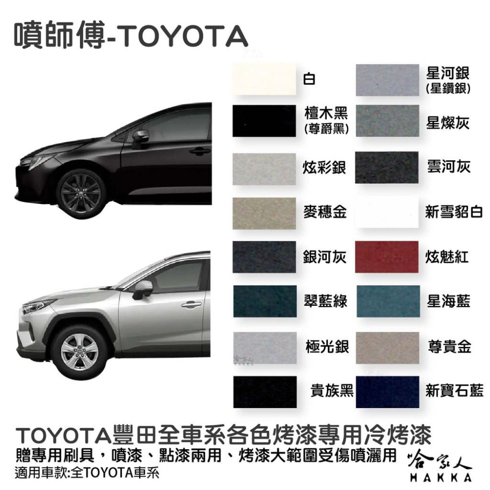 TOYOTA 豐田 專用冷烤漆 贈專用刷具 點漆筆 CAMRY RAV4 ALTIS 補漆筆 噴漆 噴師傅 哈家人-細節圖2