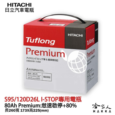 【 HITACHI 】S95 日本原裝 專用汽車電池 S95R S115 EFB 免加水電瓶 哈家人