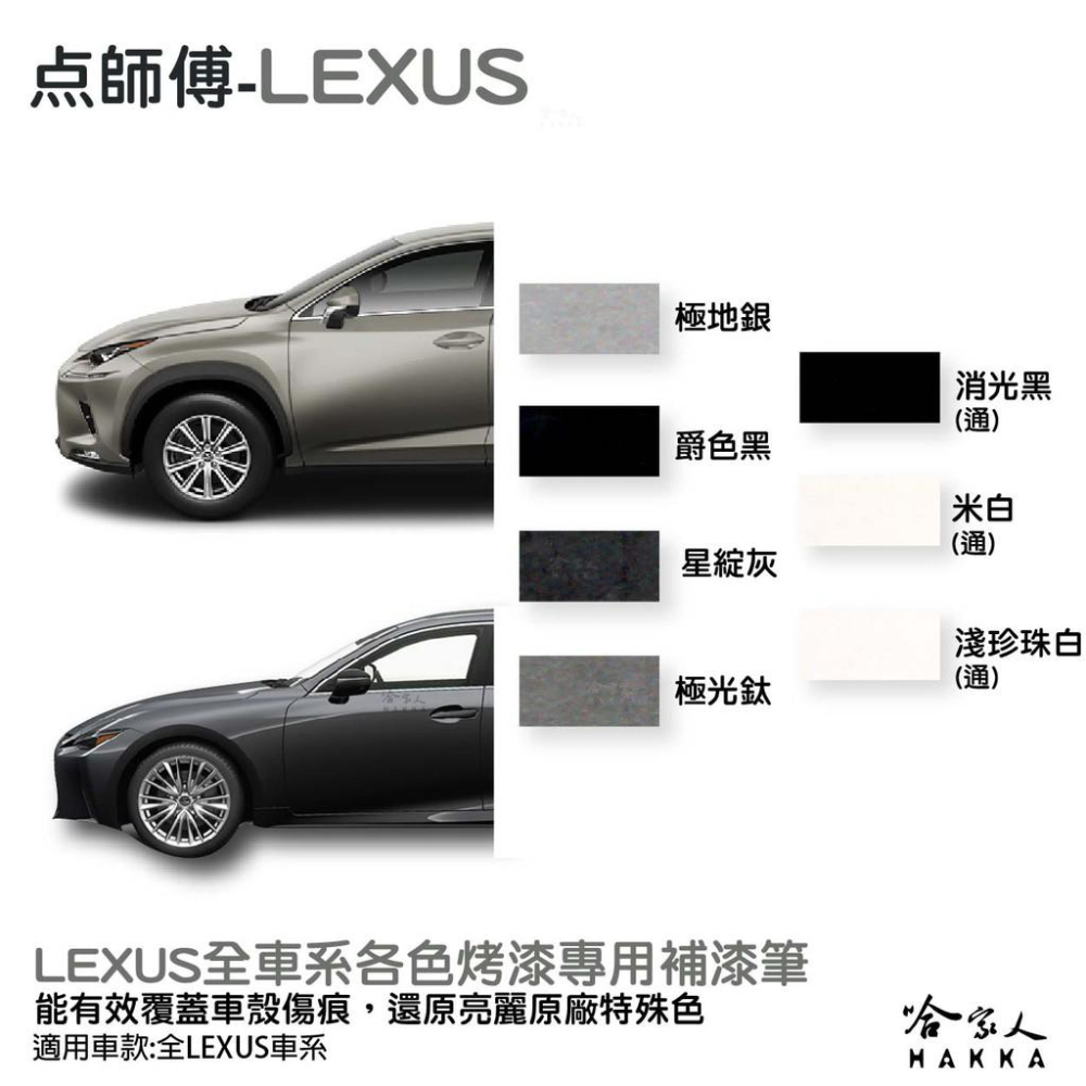 點師傅 LEXUS 專用補漆筆 點漆筆 IS RX NX ct 極光鈦 極地銀 星綻灰 汽車補漆筆 烤漆 噴漆 哈家人-細節圖3