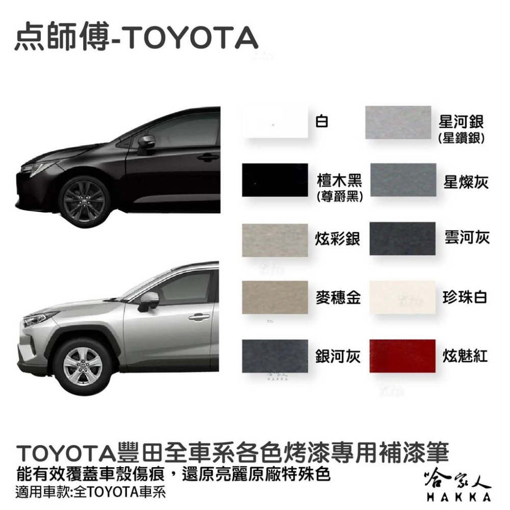 點師傅 TOYOTA 豐田 專用補漆筆 點漆筆 CAMRY RAV4 ALTIS 雲河灰 檀木黑 汽車補漆筆 哈家人-細節圖4