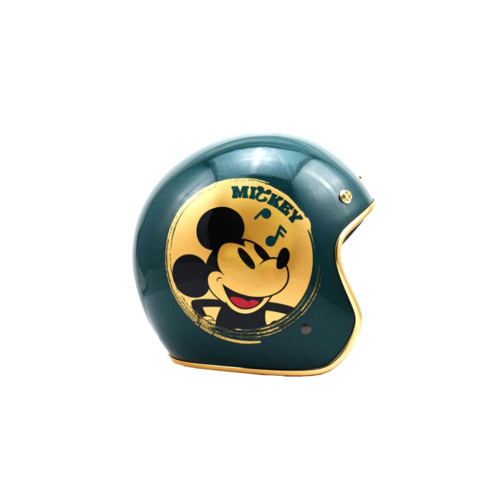 EVO 米奇 正版授權安全帽 現貨 復古金米奇 迪士尼 3/4 半罩 Mickey 迪士尼 騎士帽 哈家人-細節圖2