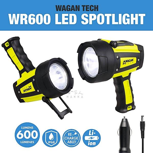 WAGAN 防水 LED手電筒 WR600 手持式 IP68 600流明 充電式 探照燈 戶外燈 打獵 燈山 哈家人-細節圖2