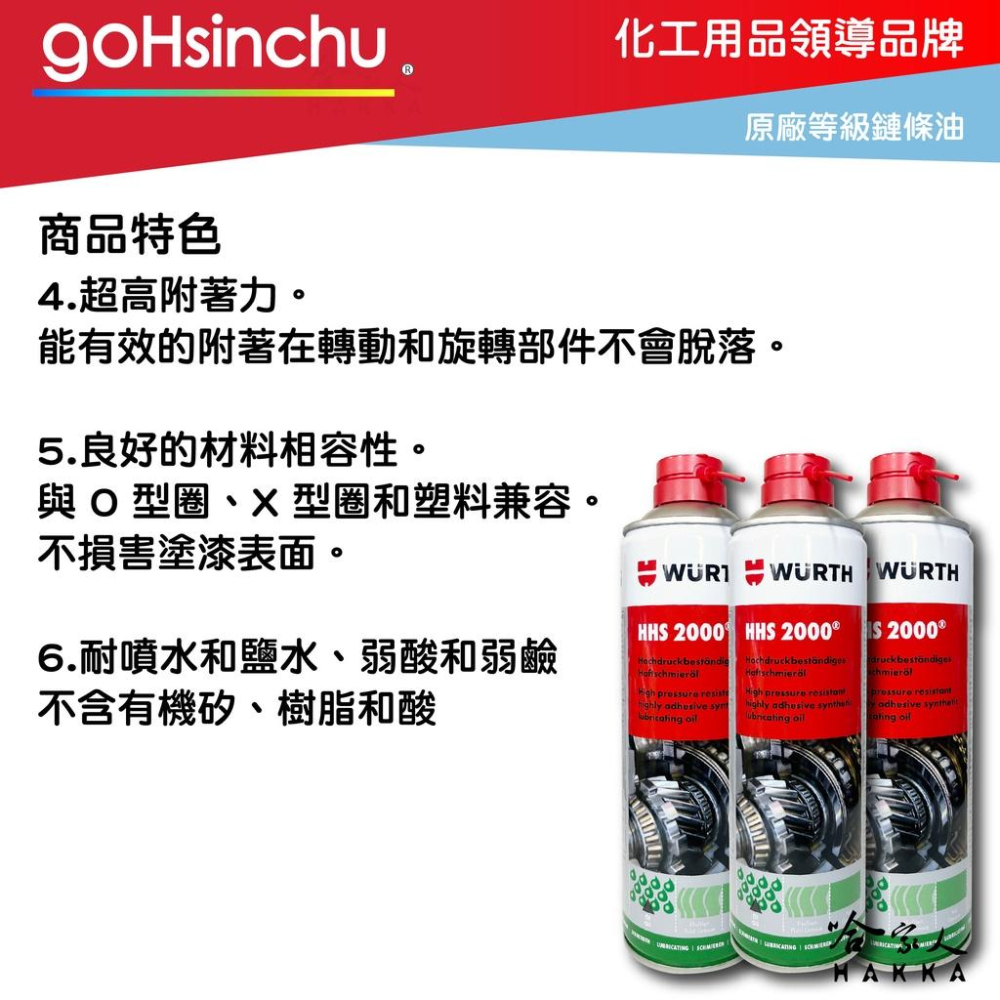 WURTH HHS 2000 鍊條清潔組合包 贈鏈條刷 鏈條清洗劑  gogoro 重機 鍊條清潔 鏈條油 哈家人-細節圖3