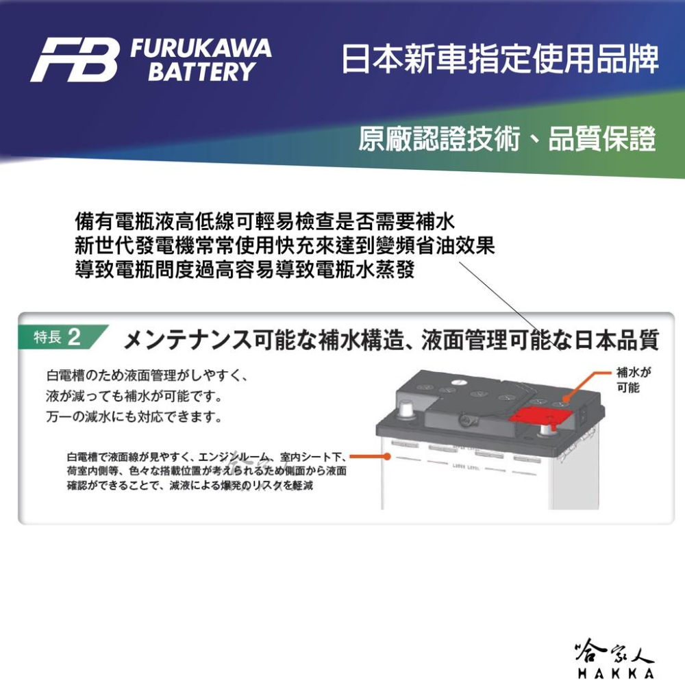 FB 古河電池 360LN2 12V 60AH 日本原裝 LN2 PRIUS RAV4 ES RX 油電車 哈家人-細節圖2