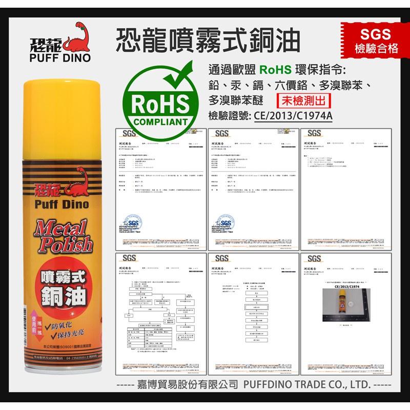 恐龍 噴霧式銅油 防止氧化 保持光亮 銅器保養 抗氧化 擦銅油 擦銅水 銅器清潔 復原光澤 PUFF DINO 哈家人-細節圖5