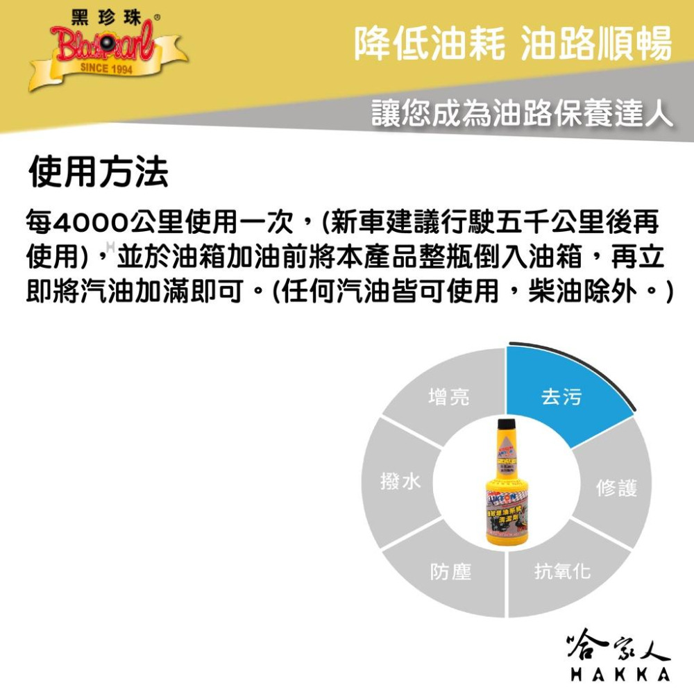 黑珍珠 強效燃油系統清潔劑 250ML 減少抖動 汽油精 清積碳 提升燃油效率 油路清潔 減少廢氣 哈家人-細節圖3