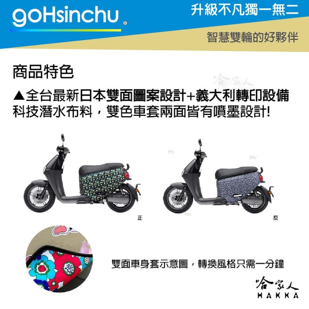 BLR gogoro2 繽紛網格 雙面車身防刮套 潛水布 雙面設計 滿版 防刮套 保護套 車套 GOGORO 2 哈家人-細節圖8