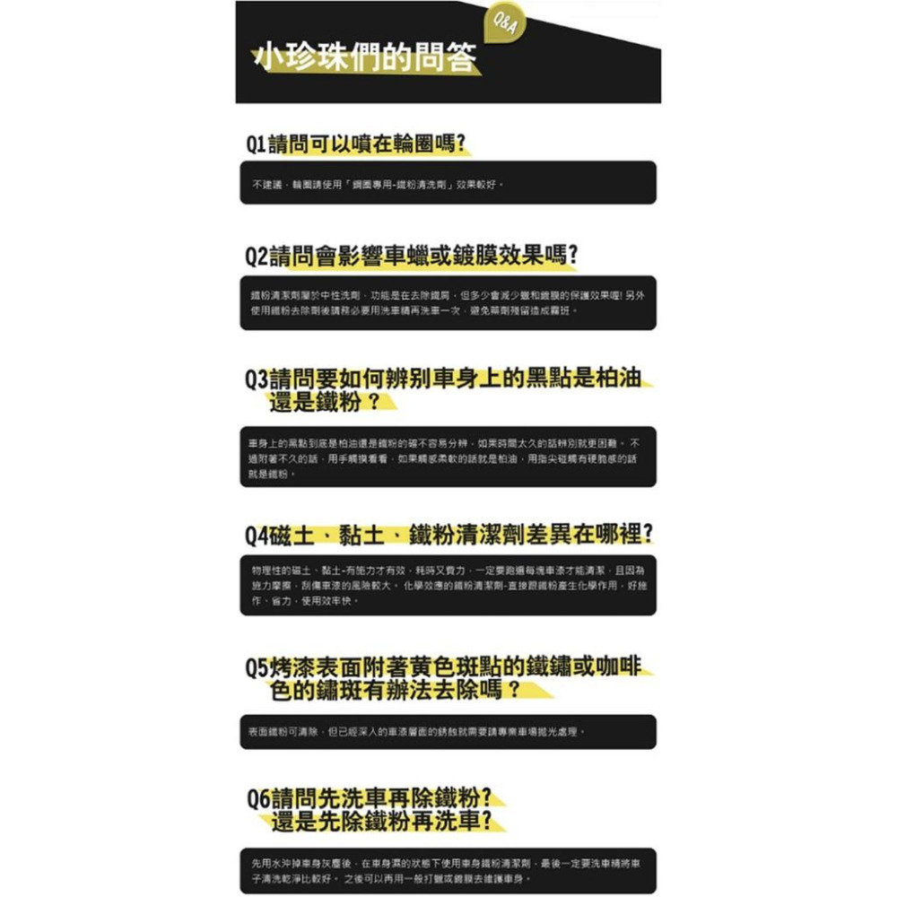 黑珍珠 車身鐵粉清潔劑 附發票 有效去除車身鐵粉 鐵鏽 洗車 鏽斑 煞車粉 剎車 屑 鋁圈清潔 PH中性溫合配方 哈家人-細節圖9