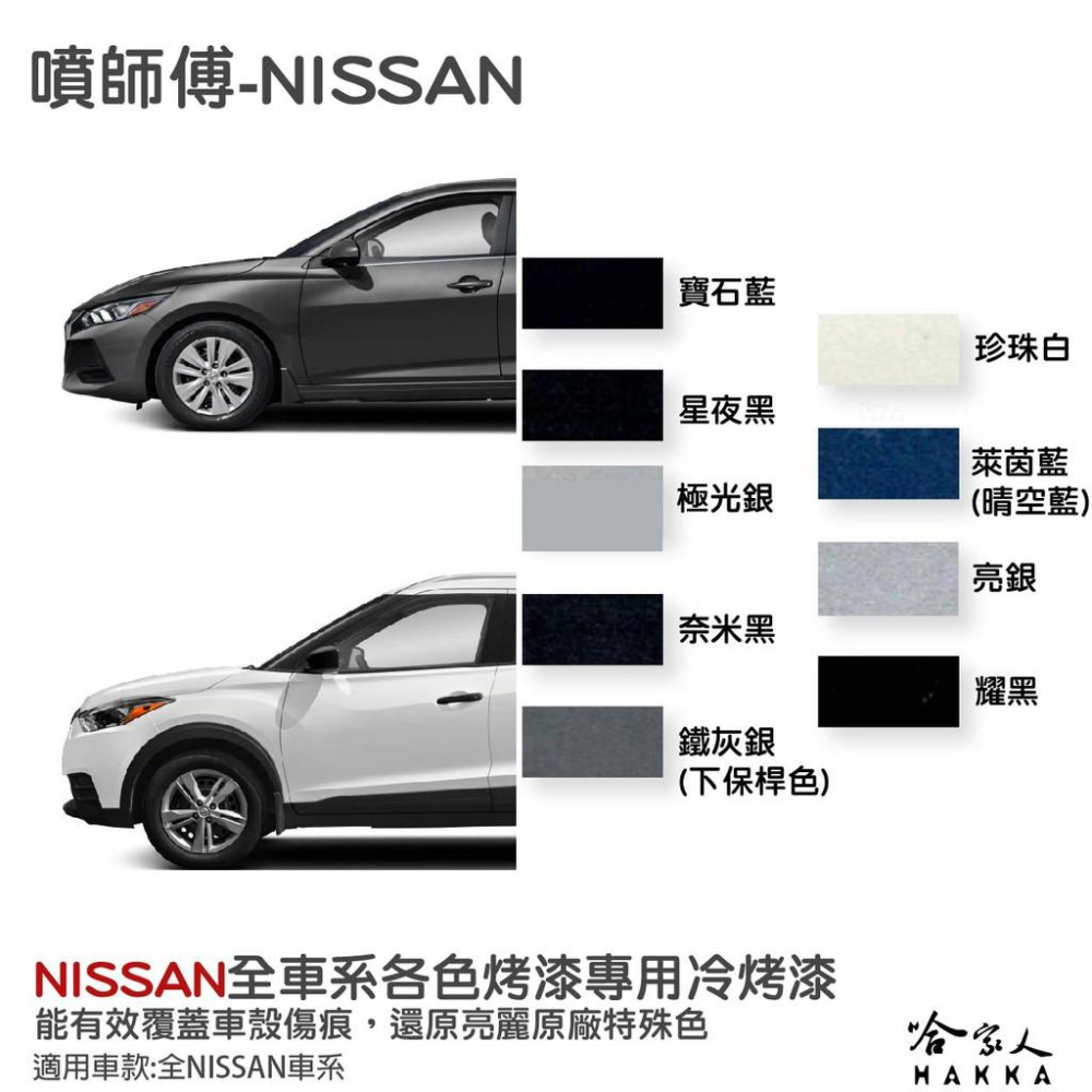 噴師傅 NISSAN 專用冷烤漆 贈專用刷具 點漆筆 SENTEA KICKS 白銀色 灰色 鈦銀灰 黑 白 刮痕修復-細節圖3