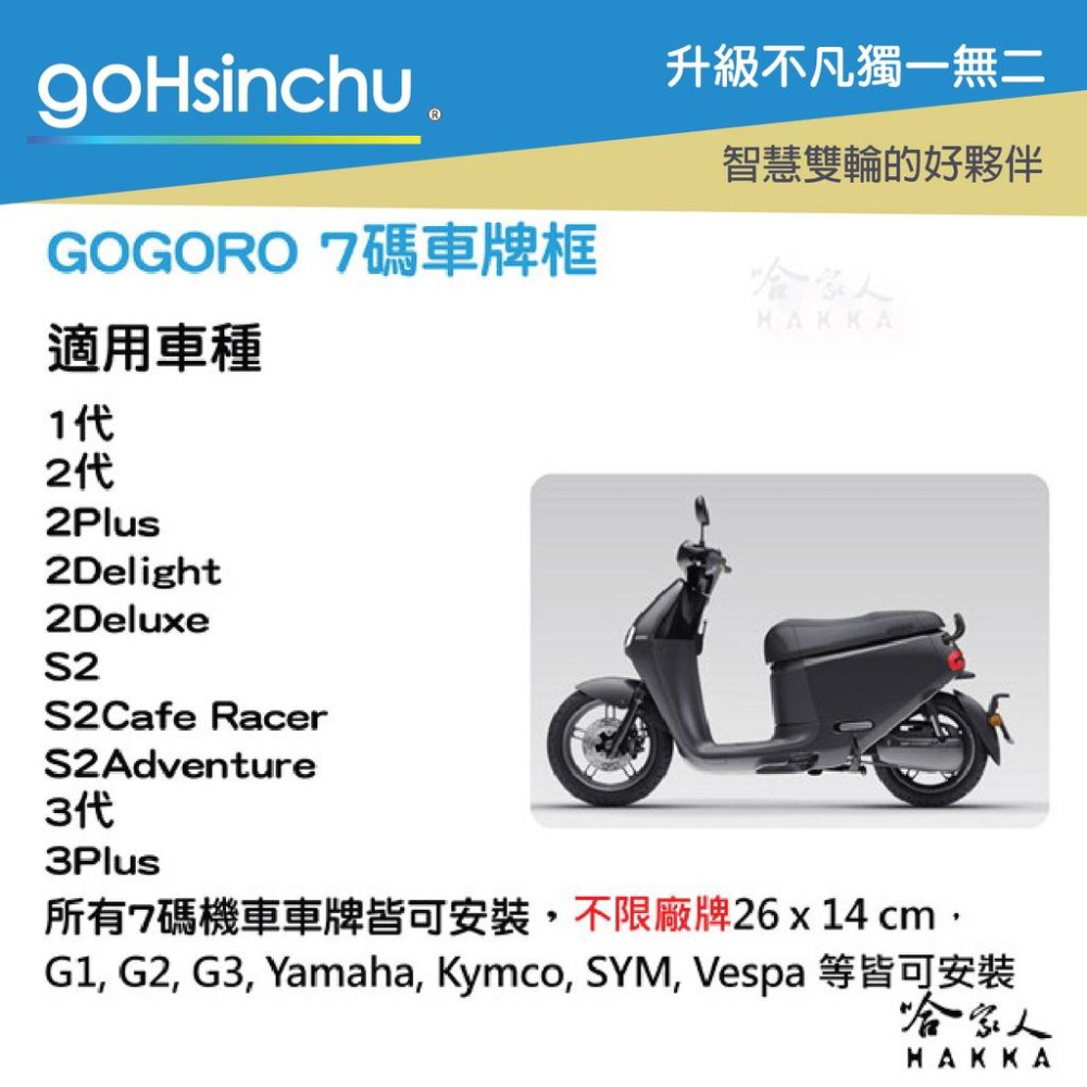Gogoro 2 Gogoro 3 CNC 科技灰 噴砂 霧面 車牌框 鋁合金 車牌保護框 7 碼 白牌 七碼 哈家人-細節圖4