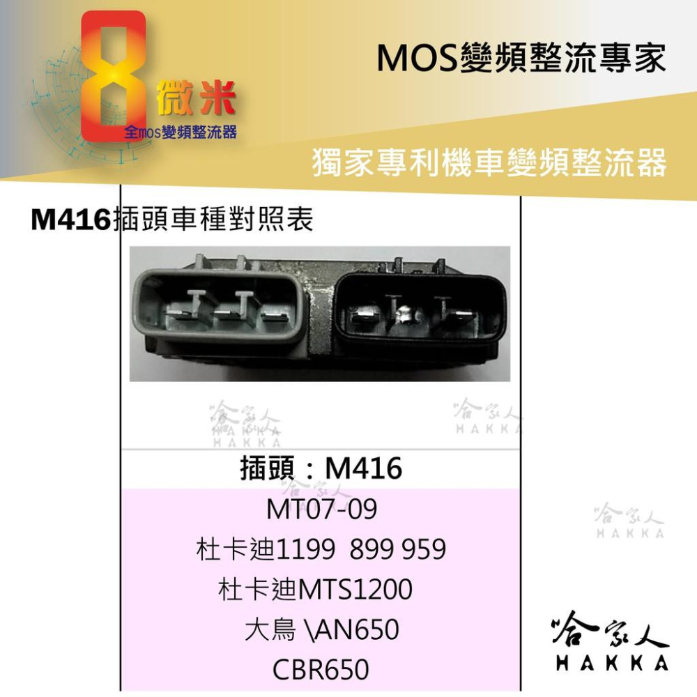 8微米 變頻整流器 M416 不發燙 30ah 輸出 MT 07 09 Ducati BMW 大鳥  整流器 哈家人-細節圖2