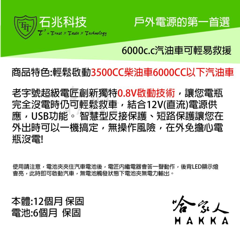 石兆科技 超級電匠 MP822 V3 救車電霸 6000CC 車輛救援 22AH 全新 0V 啟動技術 12V 哈家人-細節圖3