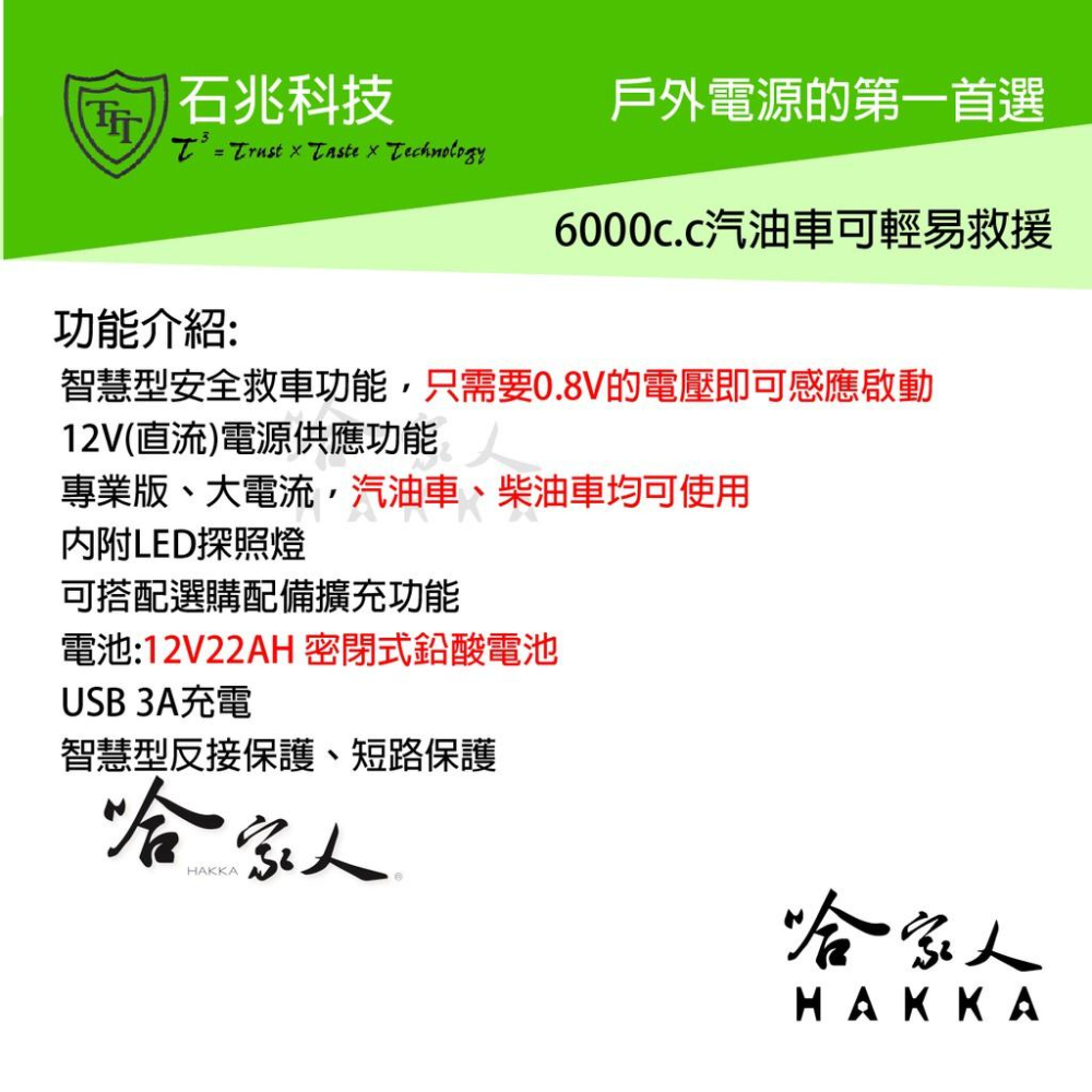 石兆科技 超級電匠 MP822 V3 救車電霸 6000CC 車輛救援 22AH 全新 0V 啟動技術 12V 哈家人-細節圖4